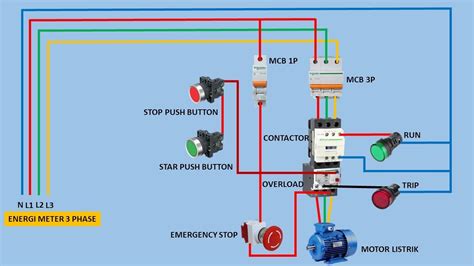 phase motor control circuit emergency stop youtube
