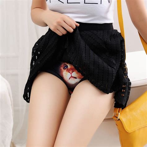 Sexy Panties Seamless Cute 3d Cats Print Underwear Women Briefs Quality