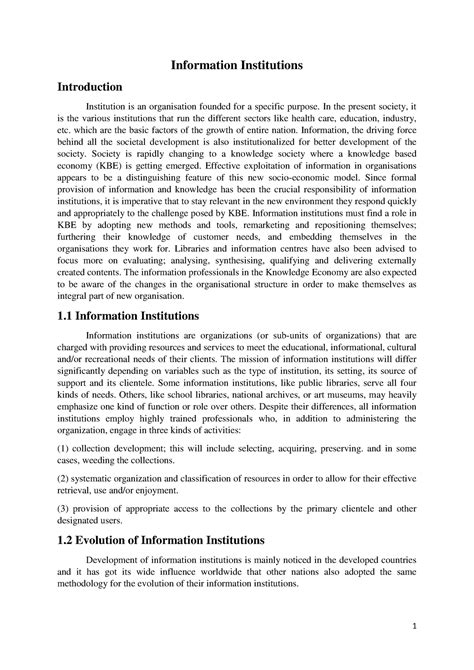 information institutions information institutions introduction