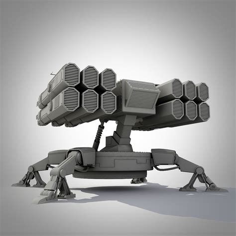 sci fi turrets collection 3d model cgtrader
