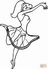 Coloring Girl Dancing Pages Ballet Drawing Color Original sketch template