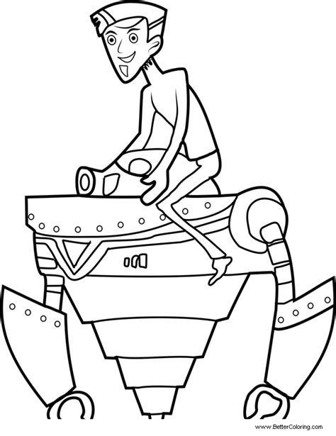 wild kratts coloring pages zachbots  printable coloring pages