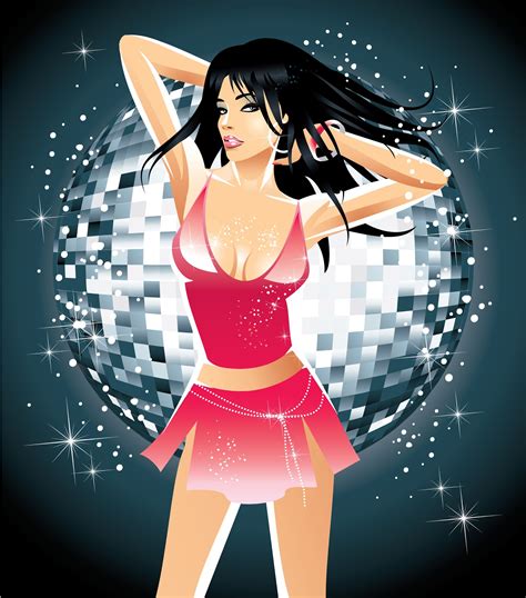 sexy disco girl vector free for u