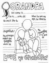 Coloring Grandpa Happy Pages Grandparents Grandparent sketch template