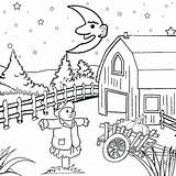 Coloring Pages Harvest Moon Kids Cartoon Color Sky Printable Night Farm Background Star Print Drawing Worksheets Creepy Enchanted Young Children sketch template