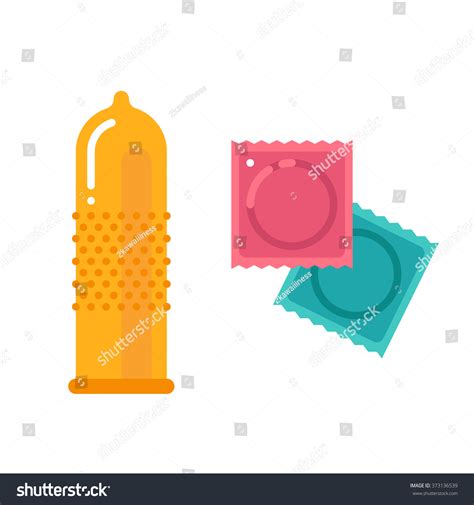 Condom Packages Vector Flat Illustration Stock Vector