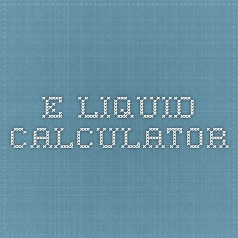 liquid calculator diy  liquid liquid calculator
