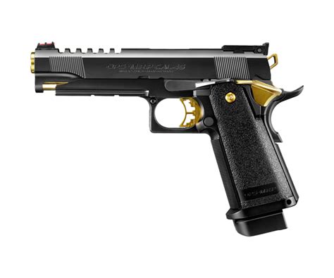 tokyo marui  capa  gold match gas blowback pistol specs airsoft