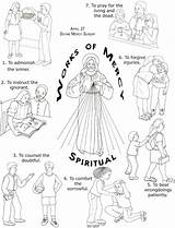 Mercy Coloring Pages Catholic Works Kids Corporal Divine Worksheet Spiritual Jesus Activities Watson Mass Printable 25 Religious Education Crafts Sunday sketch template