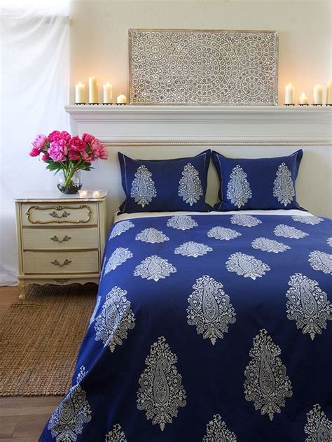 mood indigo ~ modern paisley print blue duvet cover blue duvet luxury duvet covers small