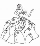 Coloring Dance Dress Pages Party Dancer Woman Large sketch template