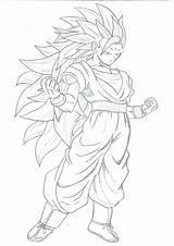 Goku Saiyan Super Coloring Pages Drawing Ssj Gohan Gotenks Ball Dragon Drawings Sketch Pencil Infinity Color Printable Lineart Getcolorings Deviantart sketch template
