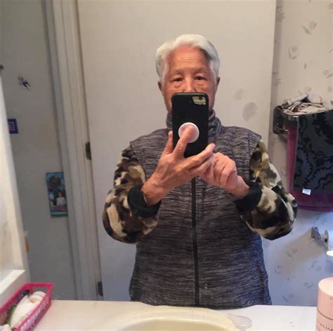 80 year old grandma takes adorable selfies vlogs while taking strolls