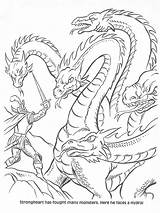 Coloring Pages Dragon Sheets Monster sketch template