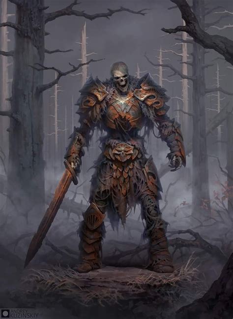 armored skeleton  pathfinder fighter warrior dnd sword heroic