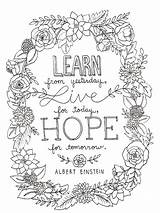 Coloring Pages Printable Quote Colouring Inspirational Quotes Adult Color Kids Einstein Albert Choose Board Books Save Good sketch template