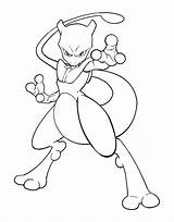 Mewtwo Coloring Pokemon Pages Printable Template Sketch sketch template