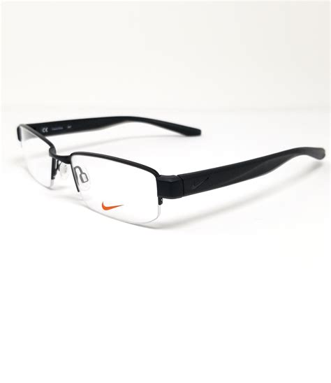 Nike Eyeglasses 8170 002 Satin Black Modified Rectangle Men S 52x18x140