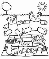 Picnic Teddy Coloring Bears Pages Bear Food Family Drawing Blanket Netart Printable Color Table Colouring Kids Print Preschool Getcolorings Shoot sketch template