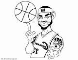 Lebron James Coloring Pages Drawing Basketball Cartoon Kids Printable Color Print Paintingvalley sketch template