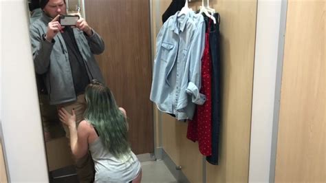 risky public dressing room blowjob by pawg at the mall pov