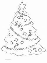 Christmas Tree Coloring Pages Decorations Drawing Star Lights Step Getdrawings sketch template