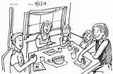 Dinner Family Drawing Table Eating Sketch Drawings Sketches Coloring Pages Getdrawings Anime sketch template