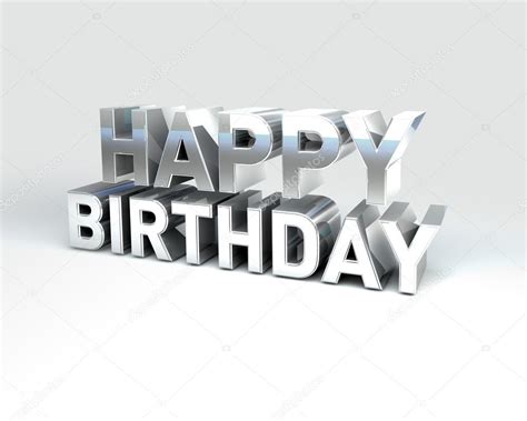 metal text happy birthday stock photo