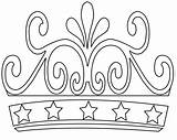 Crown Coloring Pages Princess Print Simple Printable Birthday King Template Crowns Tiara sketch template