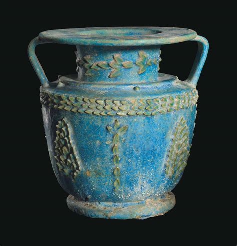 An Egyptian Faience Amphora Roman Period Circa 2nd Century A D