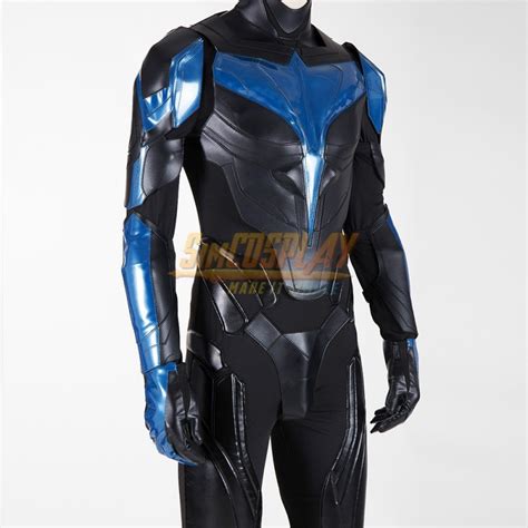Titans Nightwing Costume Dick Grayson Leather Cosplay Suit