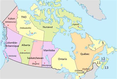 les provinces  territoires du canada