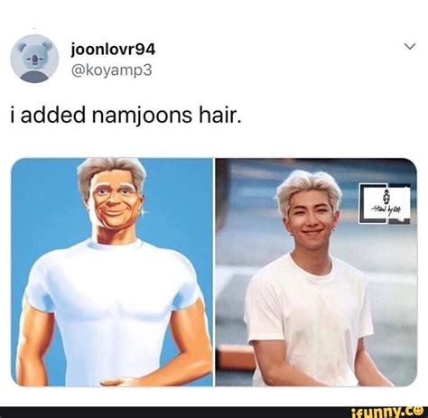 hair i added namjoons ifunny bts funny bts meme