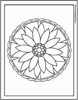 Geometric Coloring Pages Children Flower Drawing Kids Print Symmetry Sheet Lotus Customize Floral Colorwithfuzzy Getdrawings sketch template