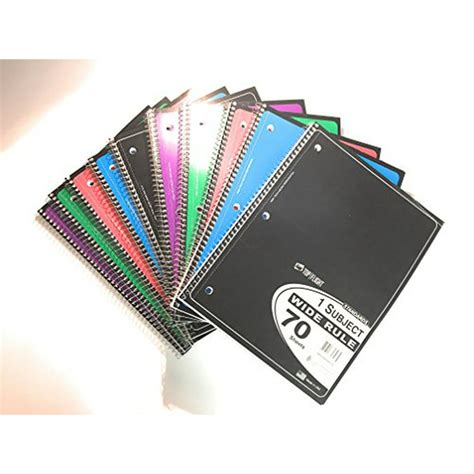 top flight standards notebook  sheets wide rule color  vary