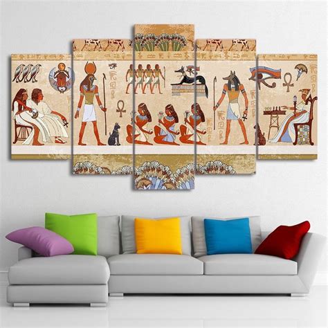 5 Panel Print Decor Ancient Egypt Canvas Set Ancient Egyptian