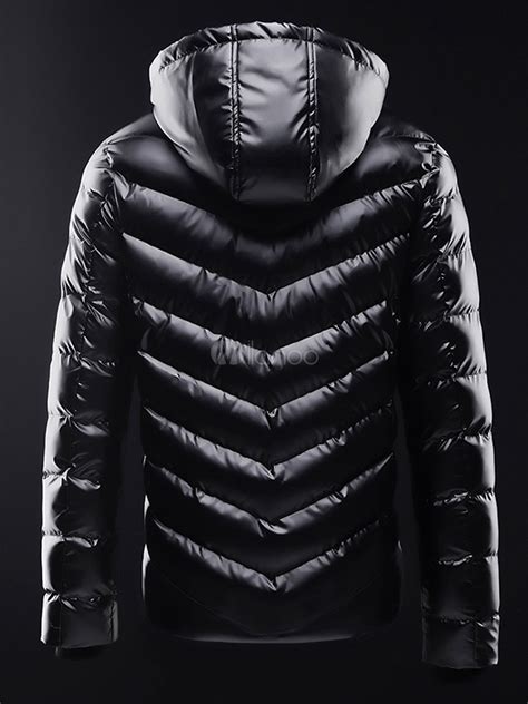 mens quilted winter puffer jackets bubble coats hooded black milanoocom