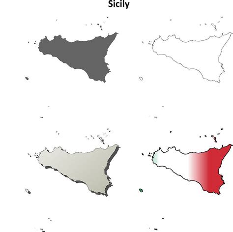 Sicily Blank Detailed Outline Map Set Vector Ai Eps Uidownload
