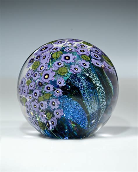 Violets Paperweight By Shawn Messenger Art Glass Paperweight Artful