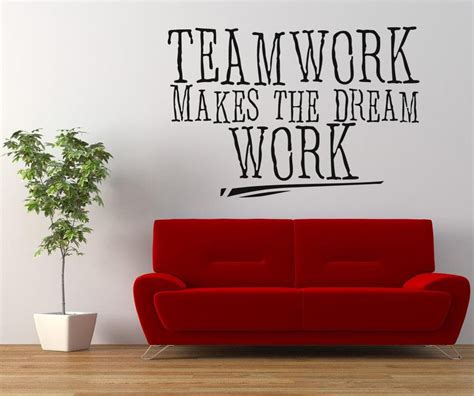 teamwork   dream work quote wall decal