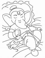 Ganesha Coloring Drawing Kids Pages Ganesh Lord Gods Hindu Resting Bal Baby Color Printable Getcolorings Paintingvalley Print Temple God sketch template
