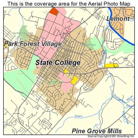 aerial photography map  state college pa pennsylvania