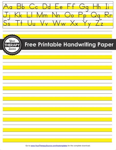 handwriting paper printable   therapy source