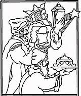 Coloring Pages Kings Three Tres Los Gifts Reyes Magos sketch template