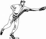Coloring Baseball Pitcher B4ac Three Base Pages Printable Popular sketch template