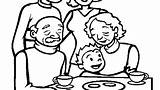 Family Coloring sketch template