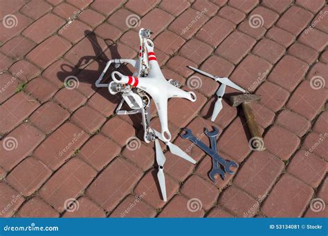 damaged drone stock image image  flight propeller