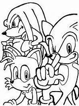 Sonic Coloring Pages Tails Knuckles Printable Team Hedgehog Line Color Getdrawings Size Print Deviantart Getcolorings Cartoon Group Forum Colorings sketch template