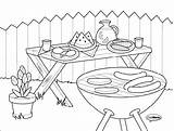 Bbq Coloring Pages Grill Camping Kids Printable Food Preschool Print Paper Choose Board Template sketch template