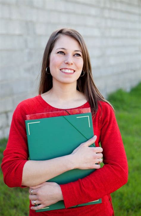 Attractive Cool College Girl Outside Stock Image Image Of Outside